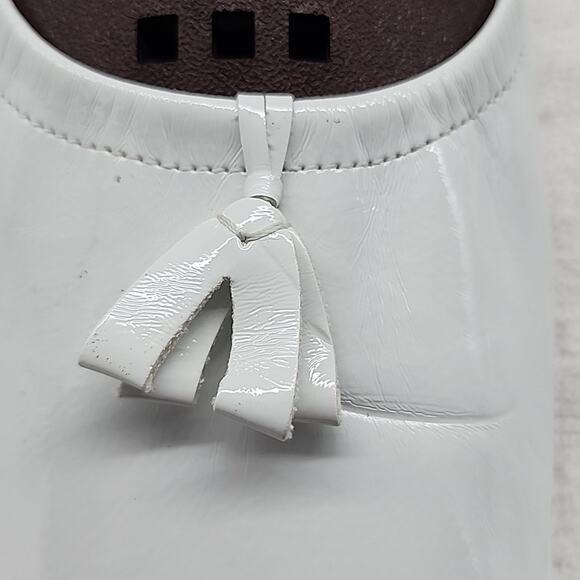 JEFFREY CAMPBELL BALLERINA FLAT IN WHITE CRINKLE PATTEN LADIES 8.5 NWOB GORGEOUS - Picture 14 of 16